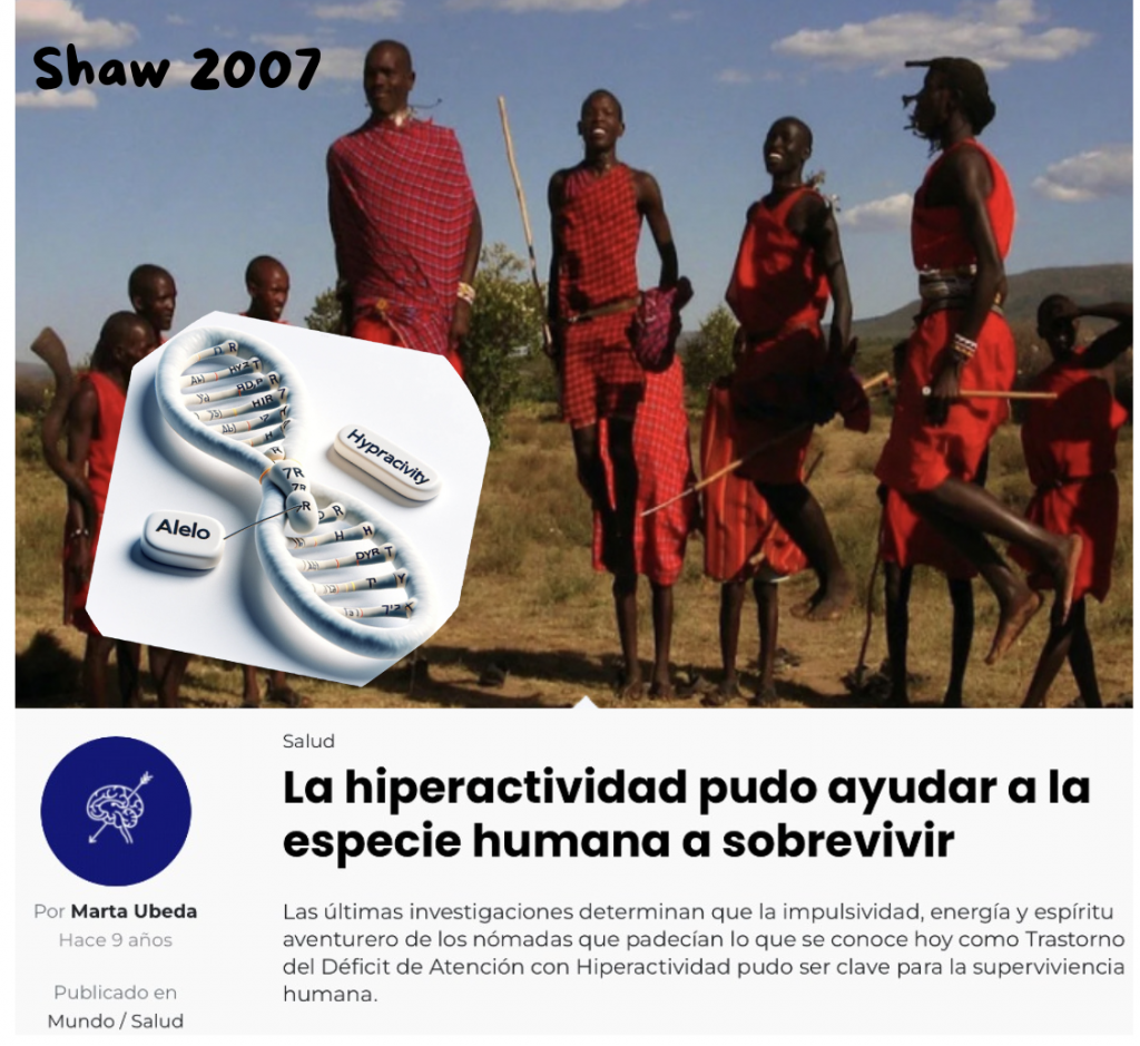 Un estudio realizado en la población Ariaal del norte de Kenia encontró un resultado llamativo. El alelo DRD4-7R, una variante genética asociada en numerosos estudios a rasgos relacionados con el TDAH, se relacionaba con mejor estado nutricional en los miembros de grupos nómadas