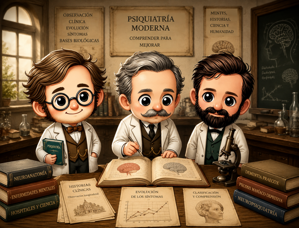 Ilustración histórica del origen de la psiquiatría moderna y del estudio médico de los trastornos mentales