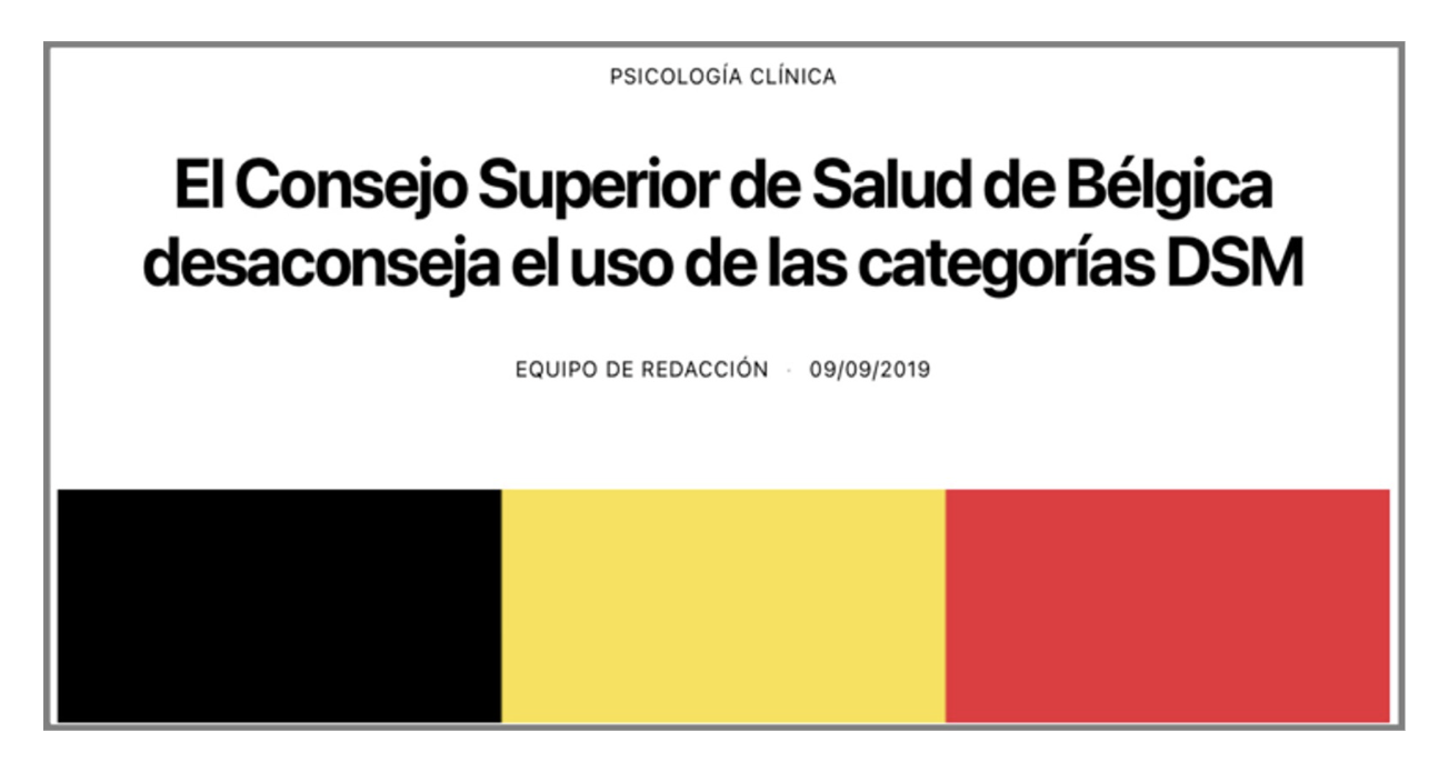 El Consejo Superior de Bélgica desaconseja el uso de las categorías del DSM. 